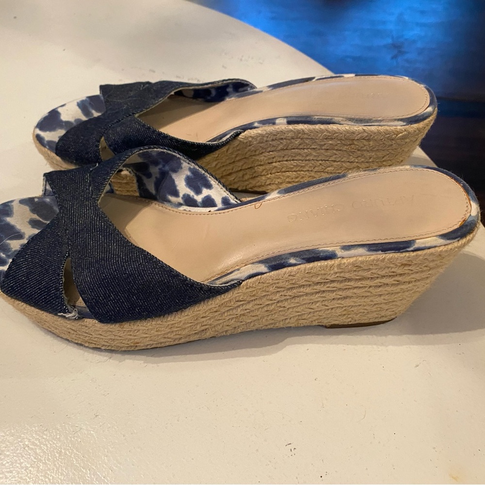 Denim Espadrille Wedges Arturo Chang Size 9